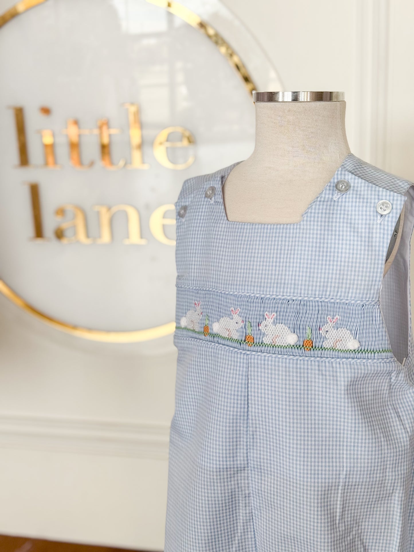 Blue Smocked Bunnies Bubble