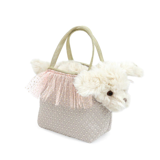 Sugar Maltese Puppy Plush Toy In Purse-Mon Ami