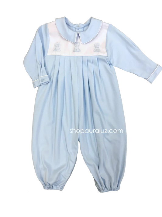 Pup Play Blue Knit Embroidered Longall