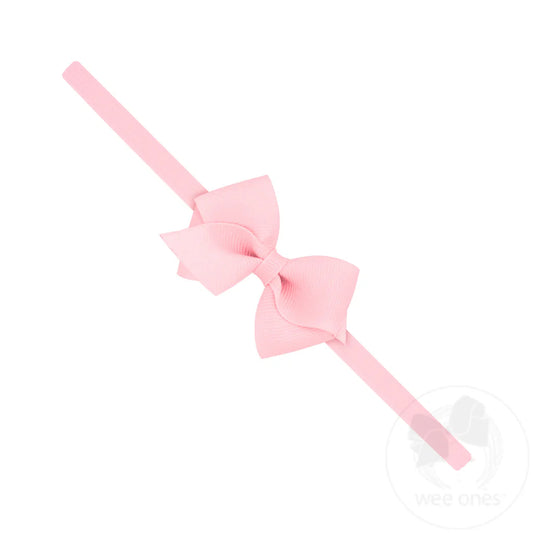 Wee Grosgrain Bow on Matching Nylon Band