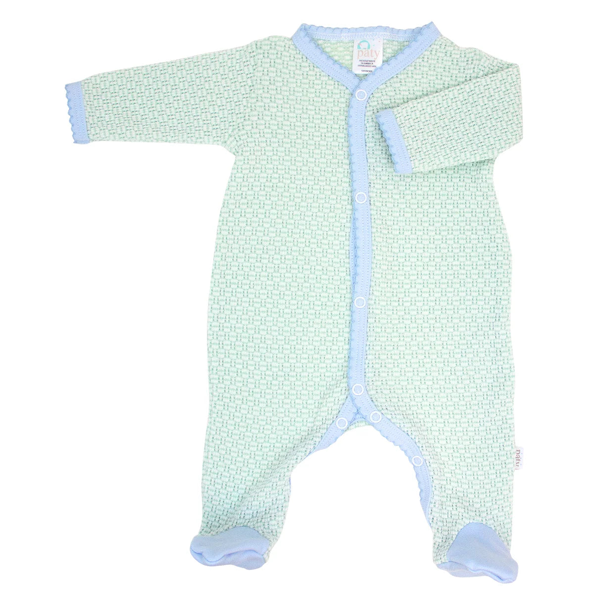 Paty Straight Sleeve Snap Button Pima Trim Footie