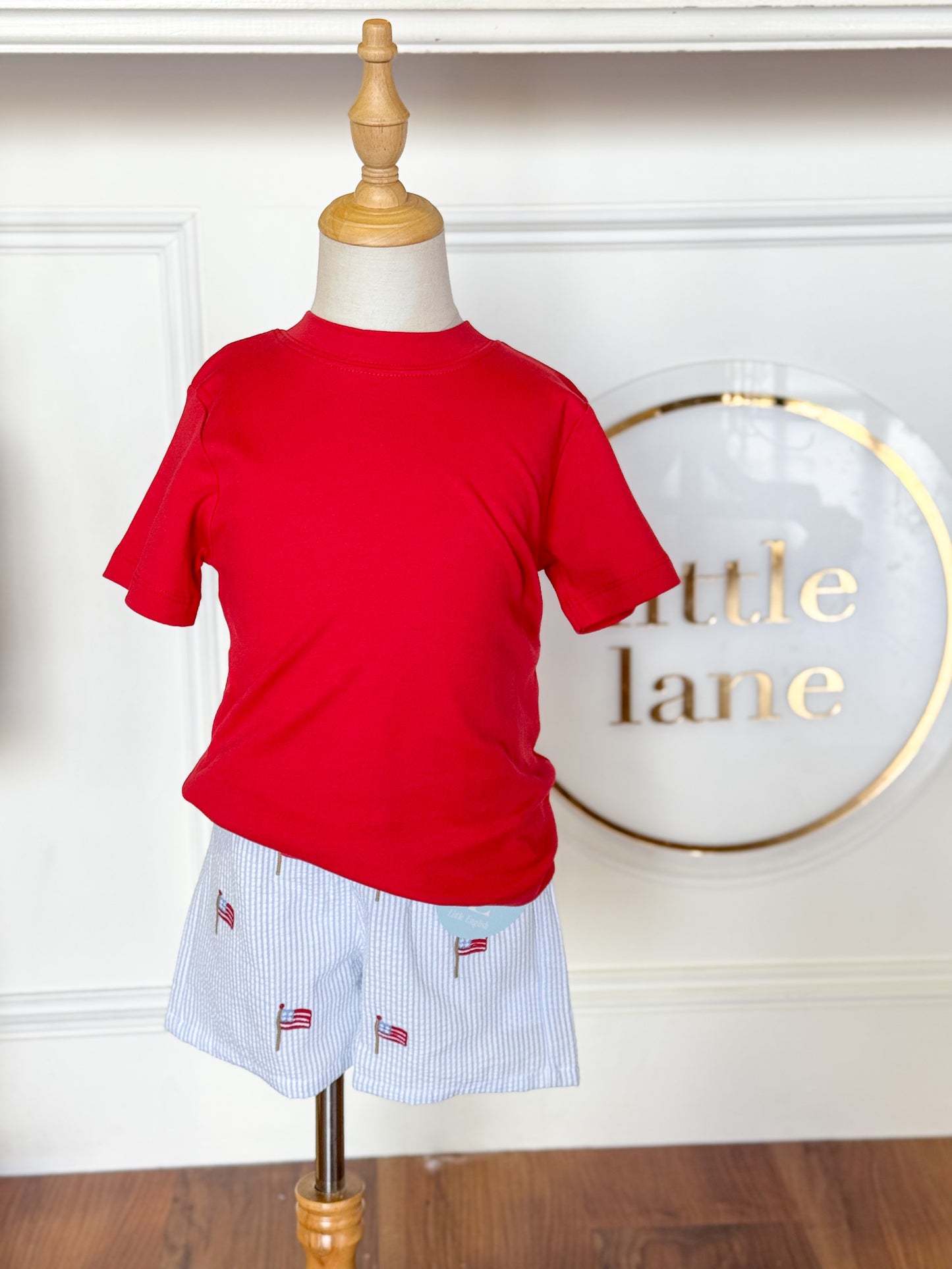 Flags n Fun Embroidered Seersucker Shorts