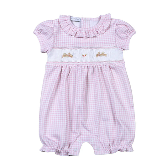 Here Comes Lil Cottontail Pink Knit Romper