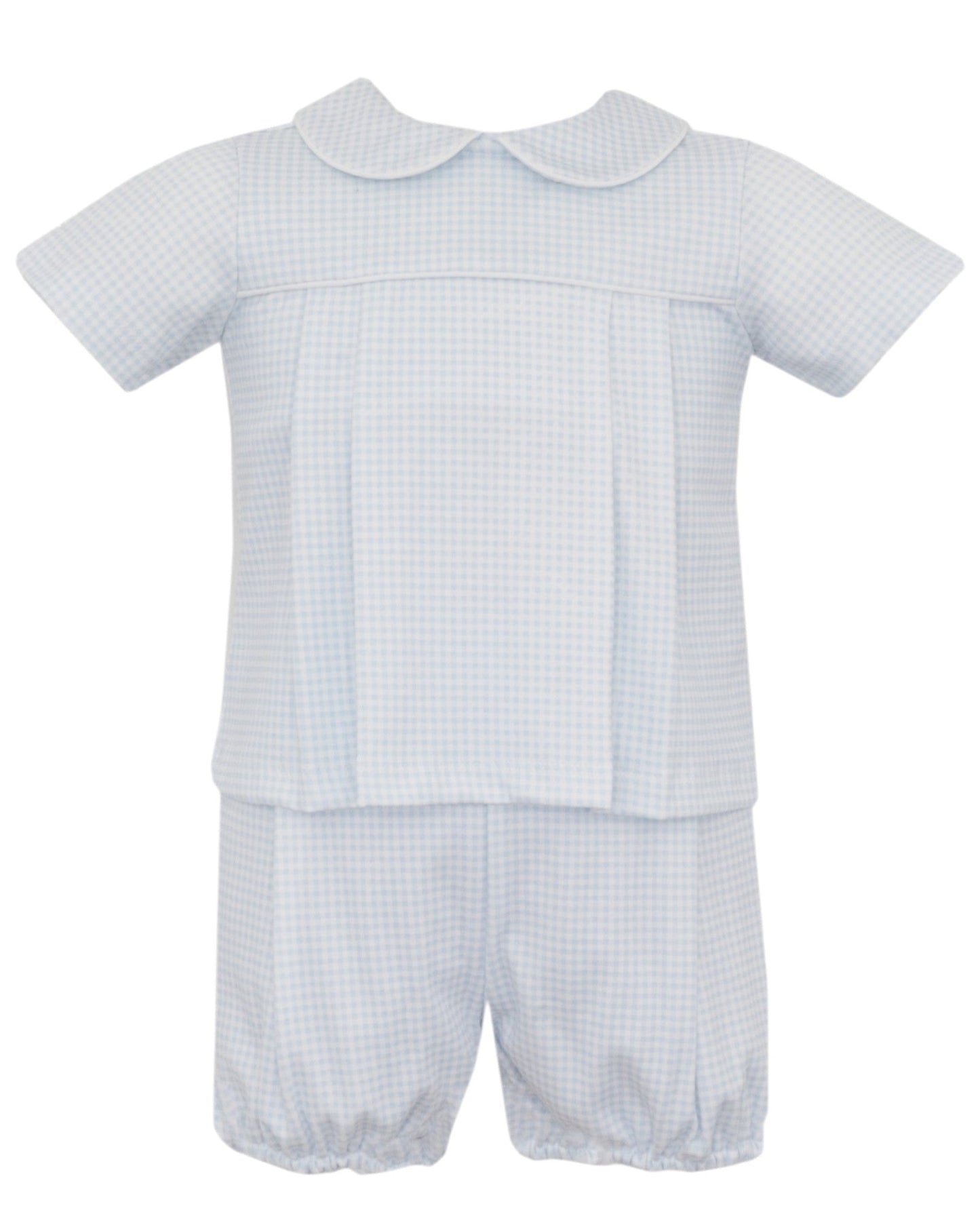 Bebe Blue Gingham Knit Boy Diaper Set