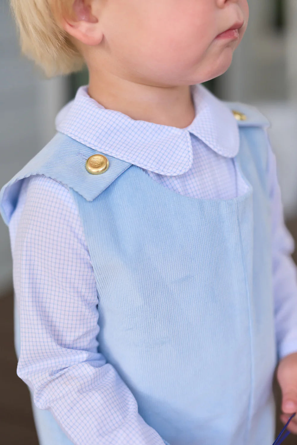 Peter Pan Collar Shirt-Barrington Blue Mini Windowpane