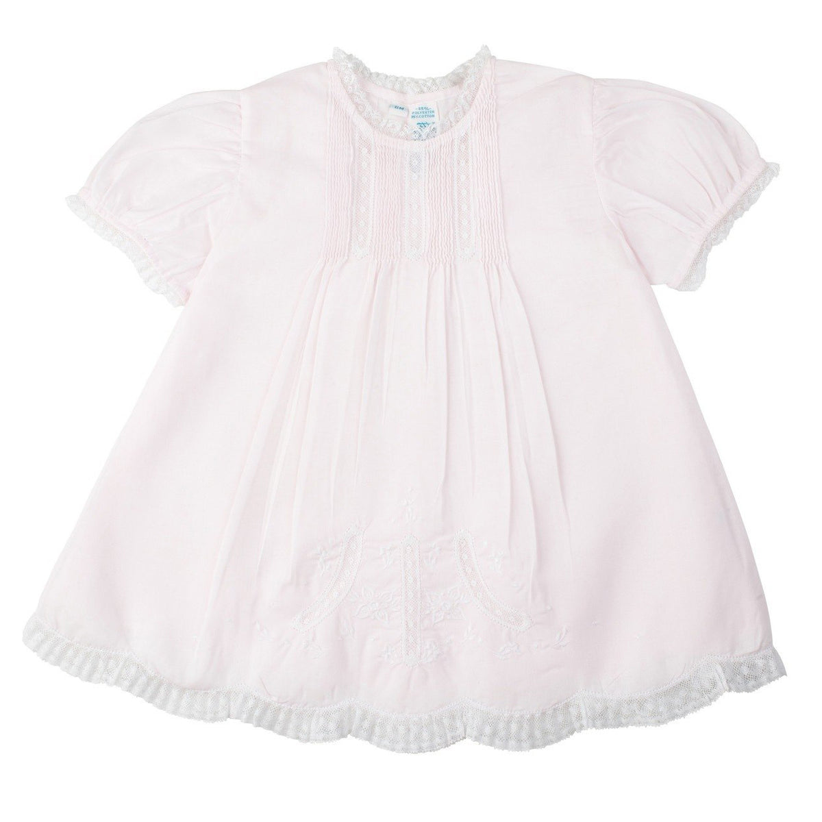 Detailed Lace Pink Slip Heirloom Dress