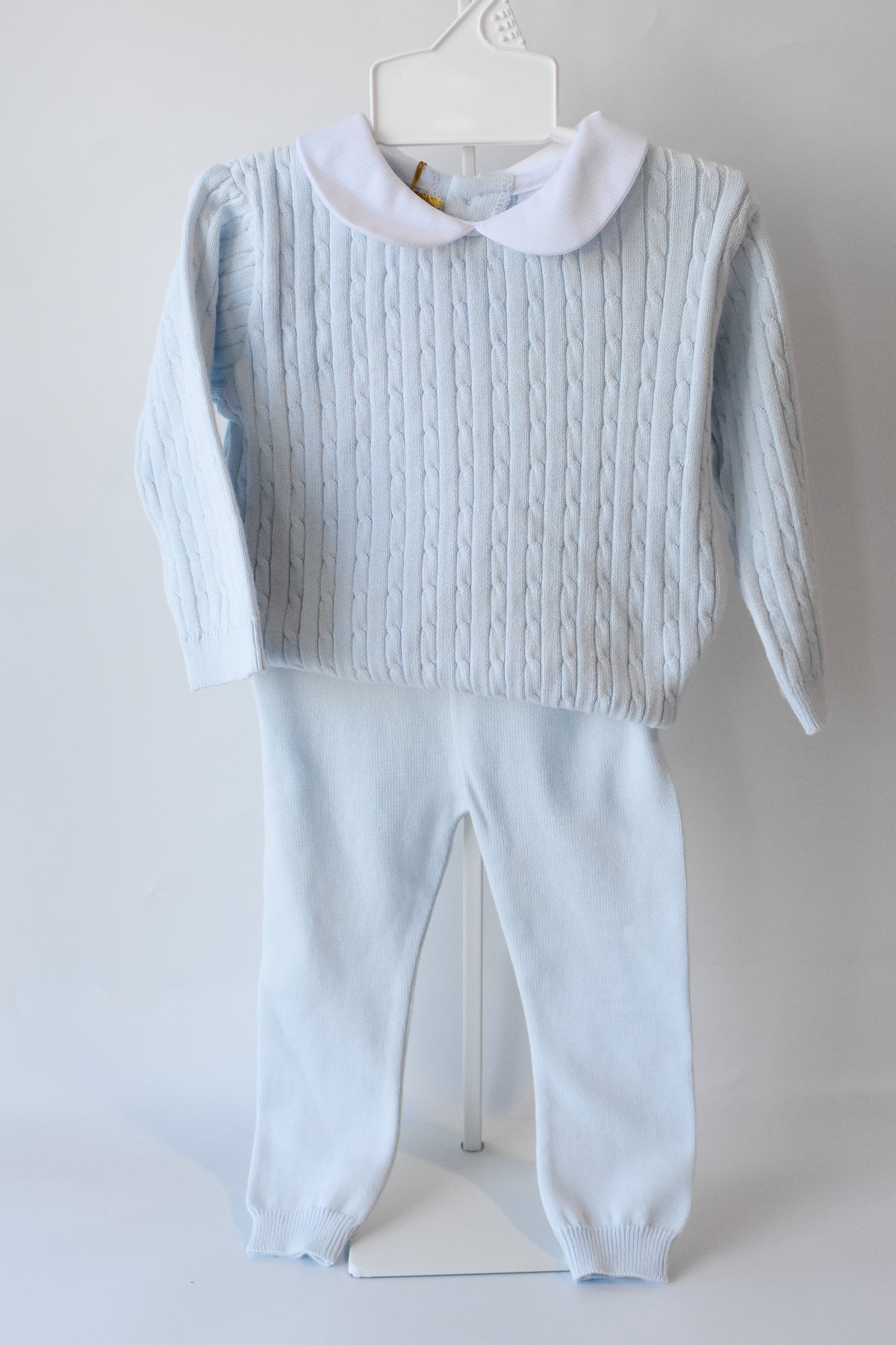 Boy's Blue Peter Pan Cable Knit Set