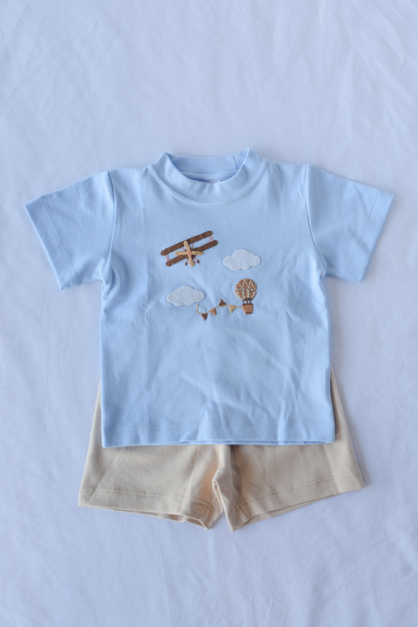 Airshow Fun Light Blue/Latte Short Set