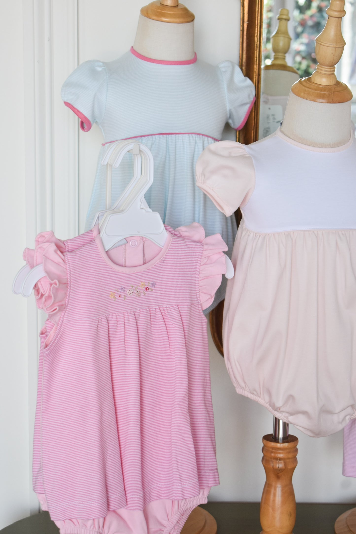 Strawberry Fields Flutter Sleeve Apron Romper