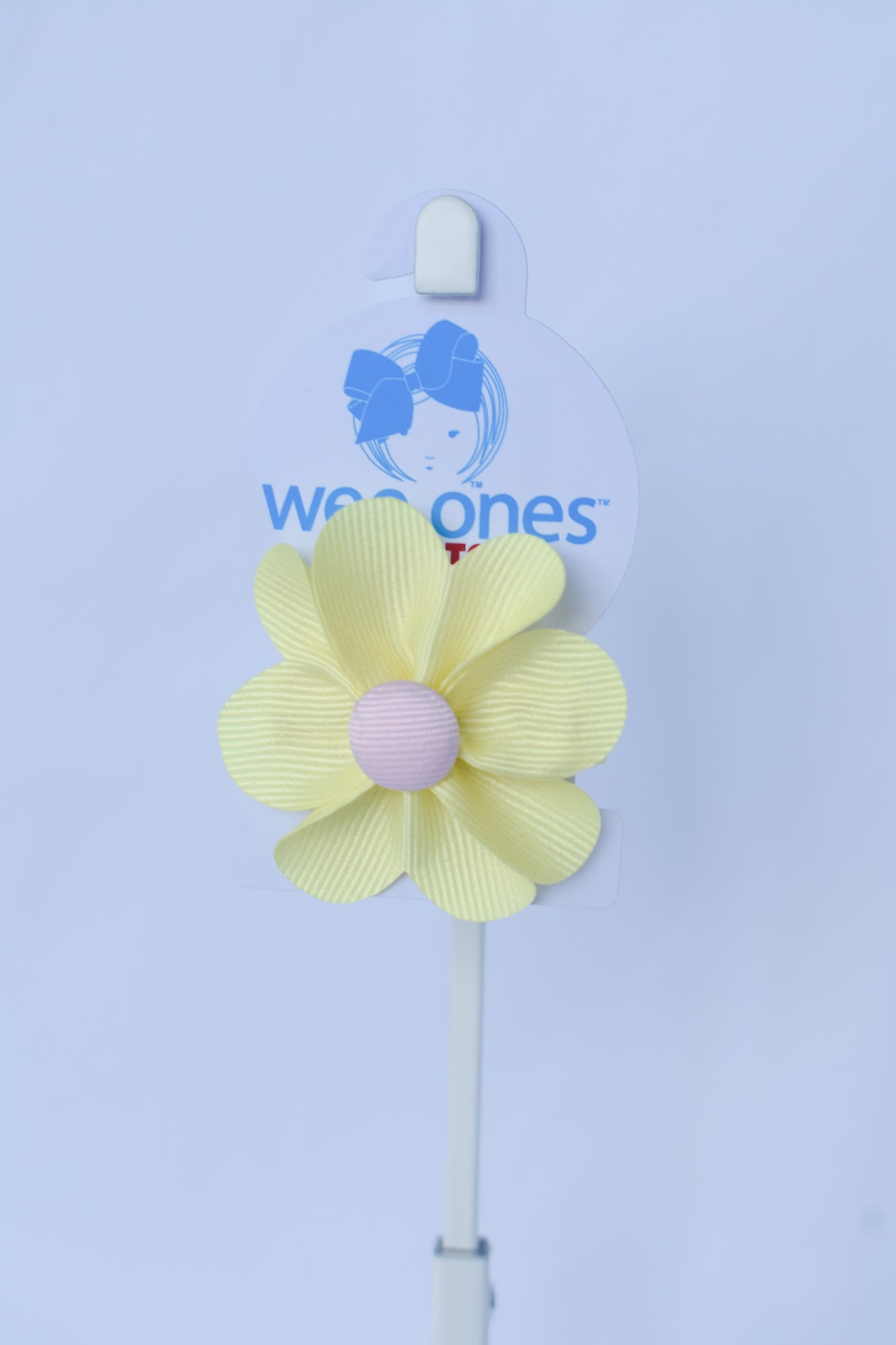 Small Petal Button Grosgrain Bow