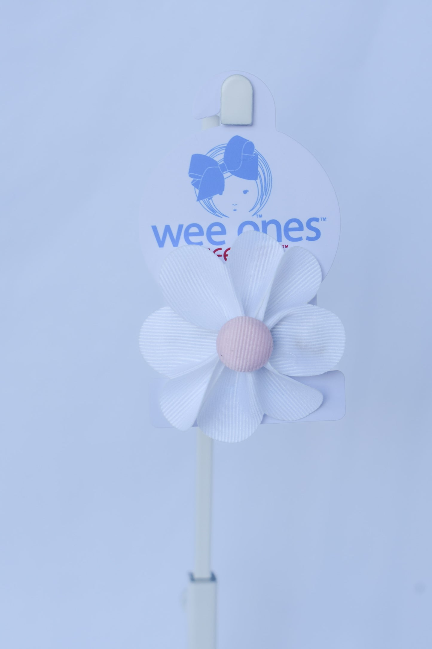 Small Petal Button Grosgrain Bow