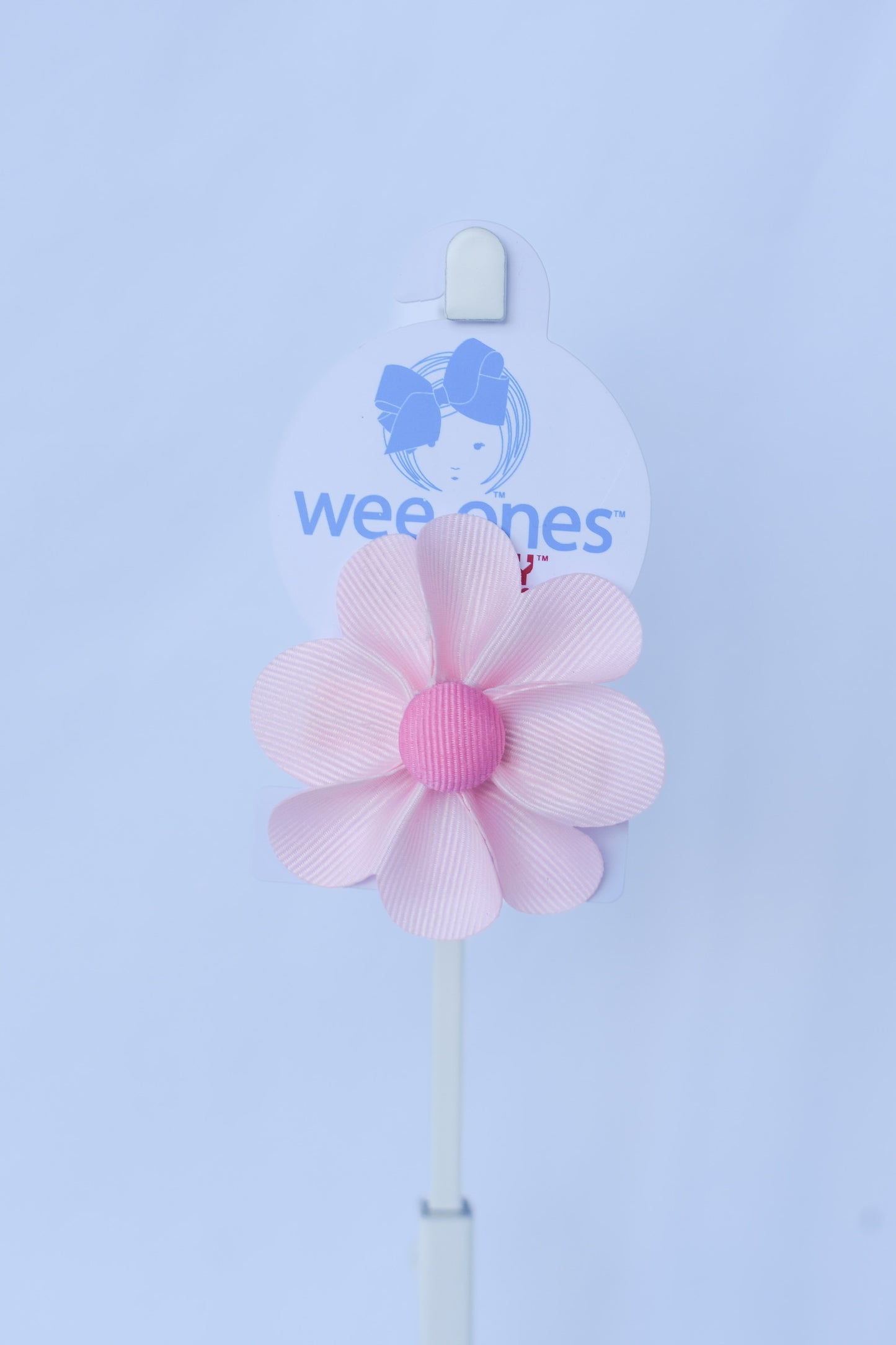 Small Petal Button Grosgrain Bow
