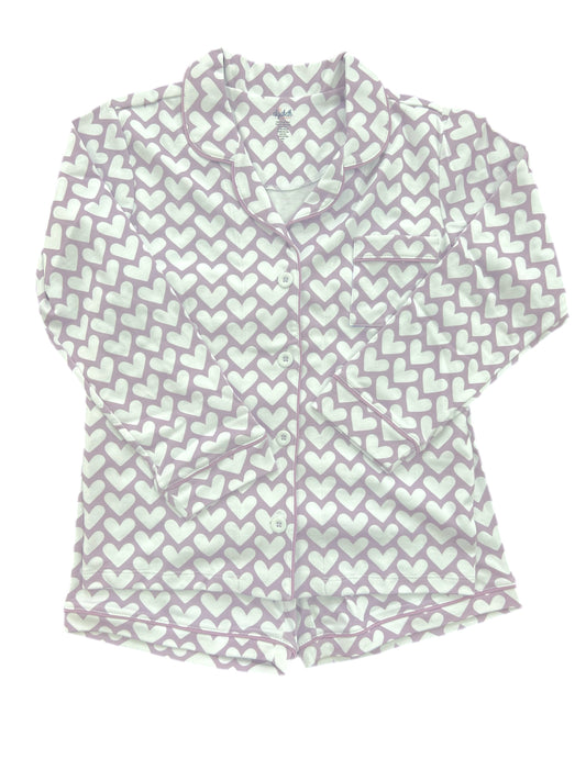 Long Sleeve/Shorts Lounge Set-Lavender Hearts