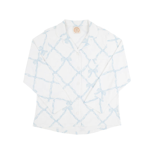 Women's Let Me Lounge Pajama Set-Blue Belle Meade Bow