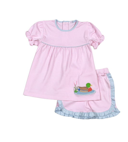 Mallard Meadow Pink Pima Short Set