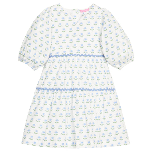 Madaket Dress-Blue Tulip Block Print