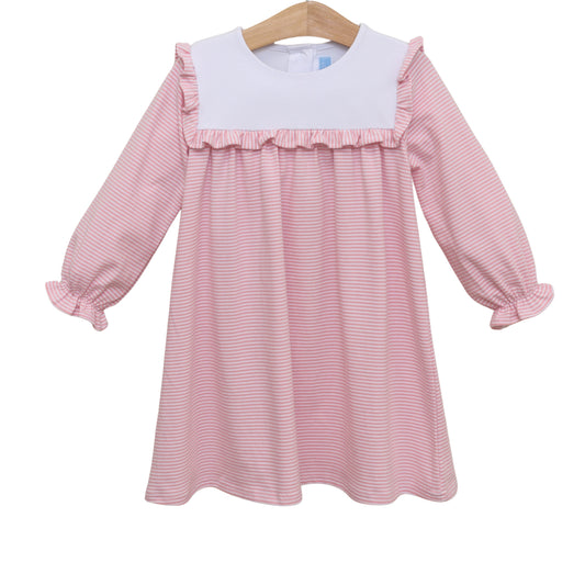 Marie Dress-Light Pink Stripe