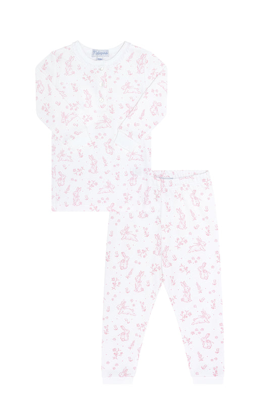 Pink Bunny Toile Pj Pant Set