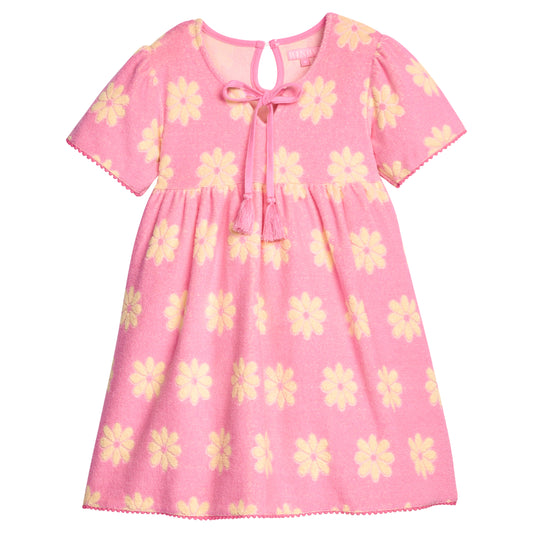 Riviera Dress-Pink Floral Terry