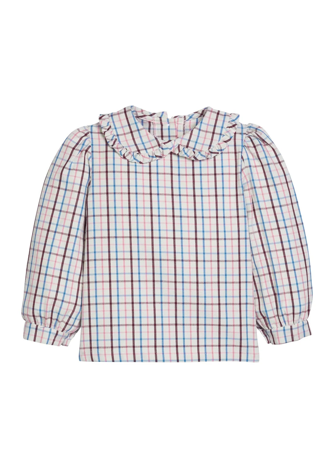 Ruffled Peter Pan Blouse Wilmington Plaid
