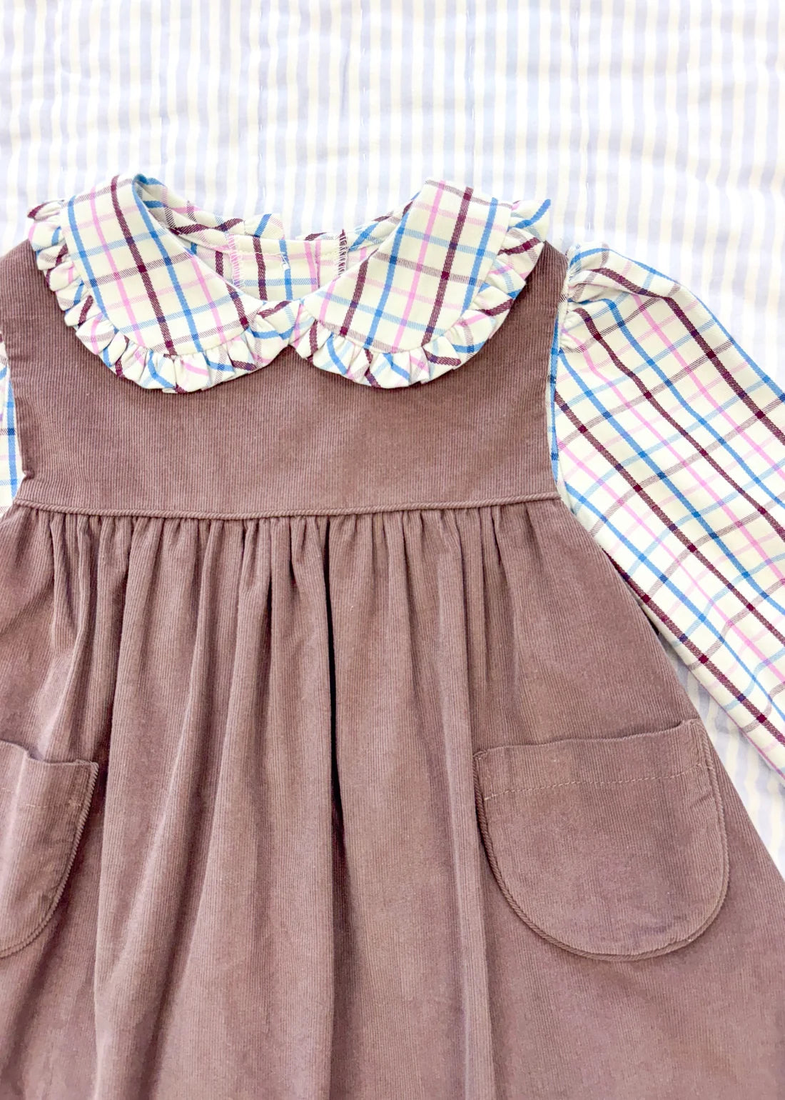 Ruffled Peter Pan Blouse Wilmington Plaid