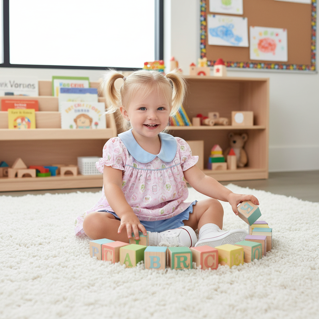 School Time Scallop Collar Bloomer Set
