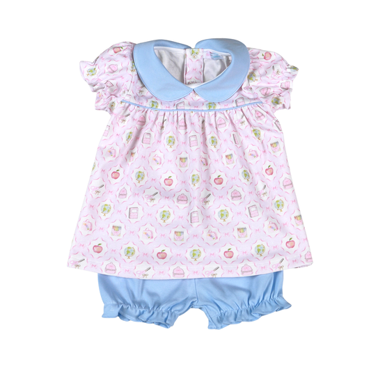 School Time Knit Bloomer Set