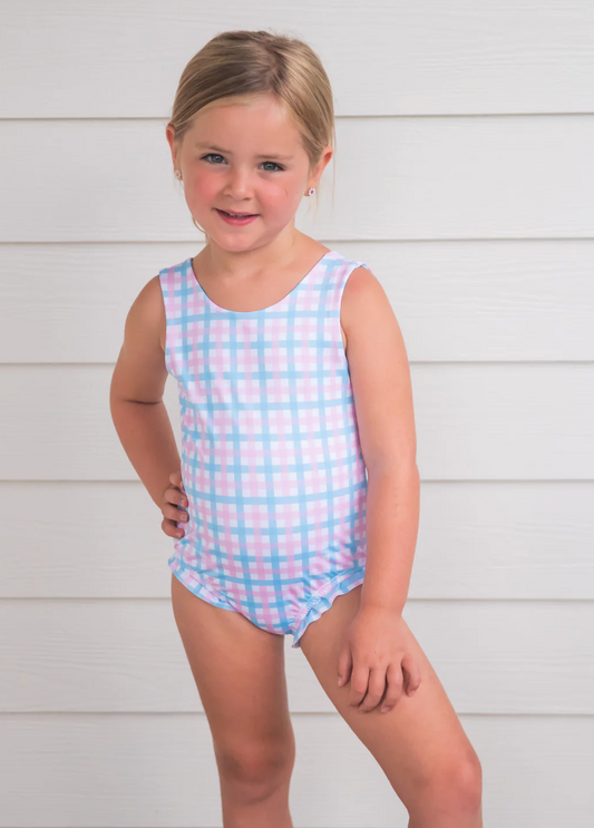 Lottie Swim, Pink and Blue Check