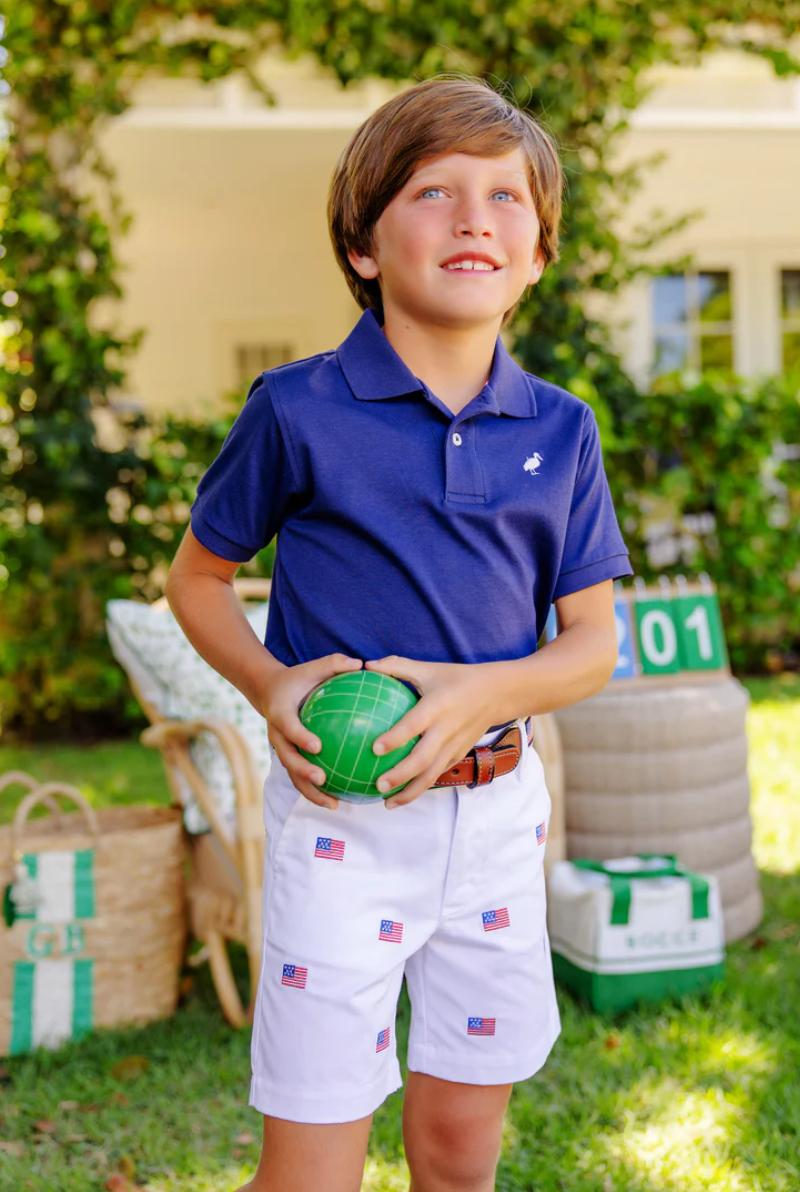 Prim and Proper Polo SS-Nantucket Navy