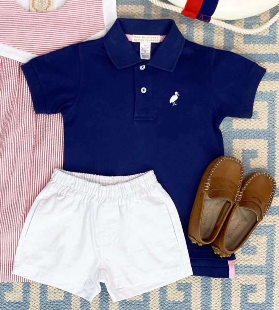 Prim and Proper Polo SS-Nantucket Navy