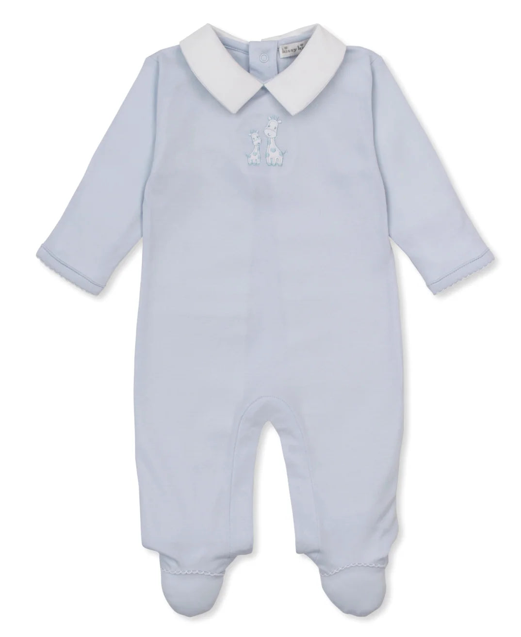 Giraffe Laughs Blue Collared Footie