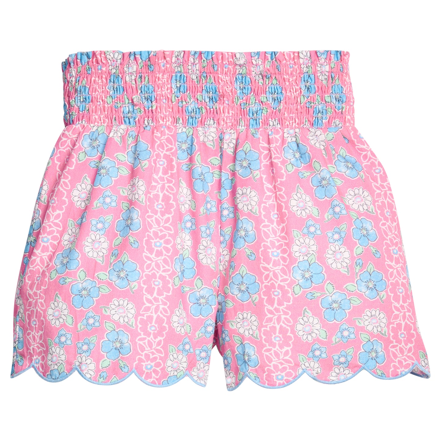 Shirred Shorts-Spring Marguerite Floral