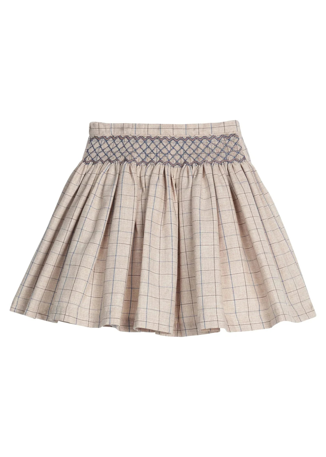 Smocked Molly Skirt-Durham Windowpane
