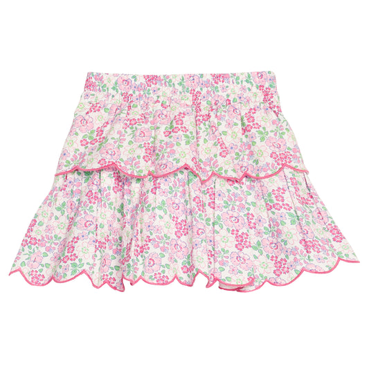 Two Tiered Skort-Pink Bloomsbury Blossoms