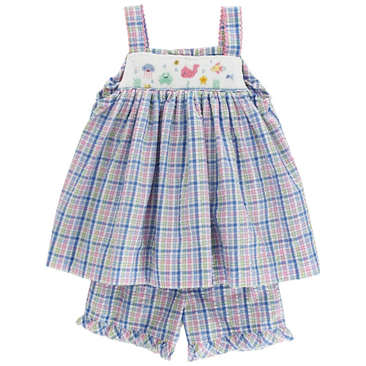 Under The Sea Girl's Ruffled Short Set
