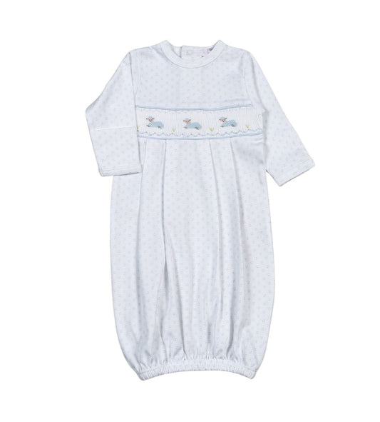 Little Lamb Blue Smocked Gown