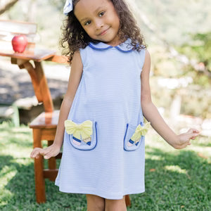 Pencil Pocket Sarah Jumper-Periwinkle Stripe Knit