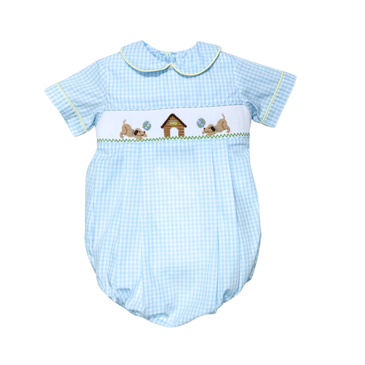 Playful Pups Brandon Smocked Bubble
