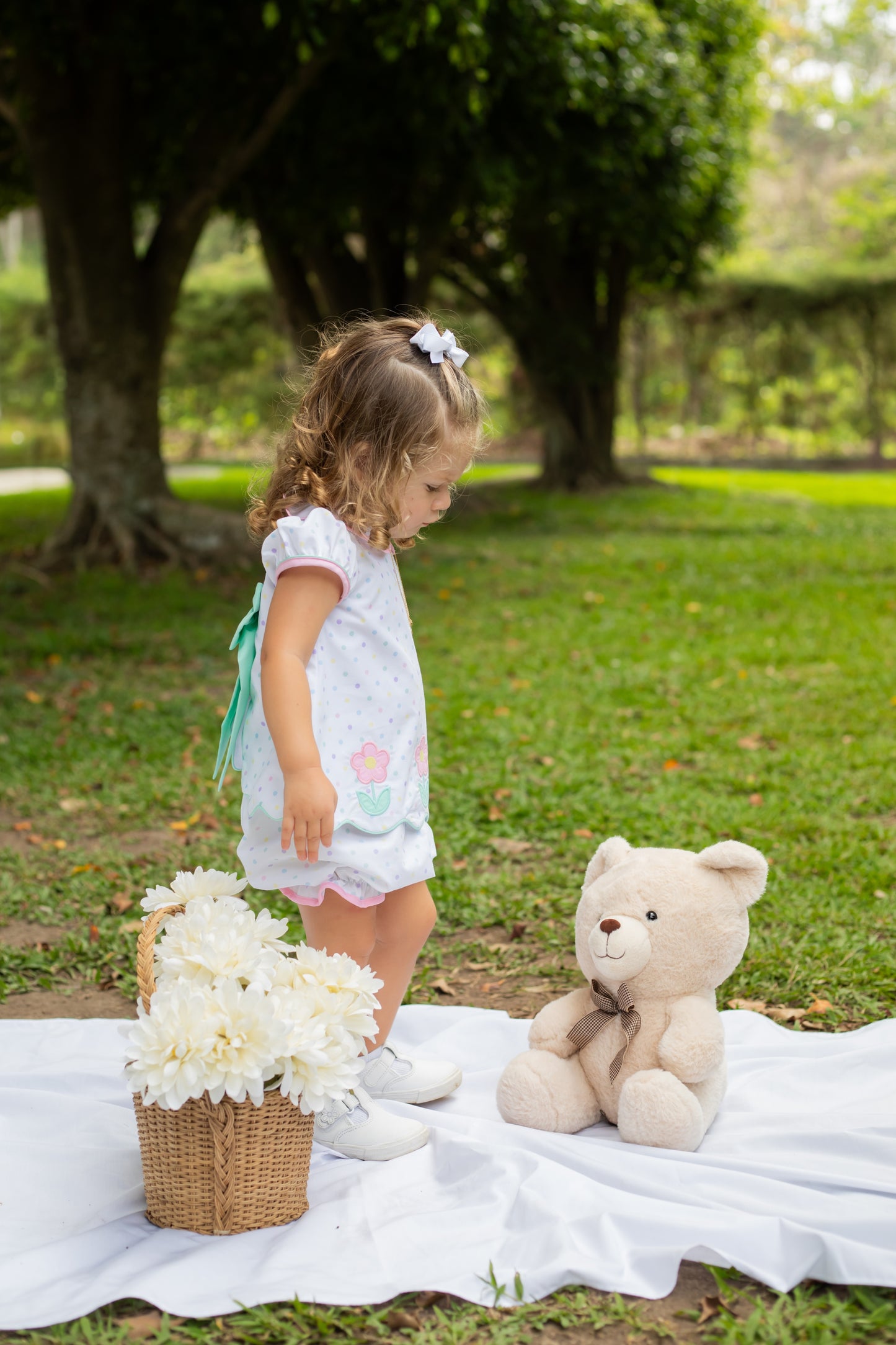 Petal & Dot Bow Back Bloomer Set