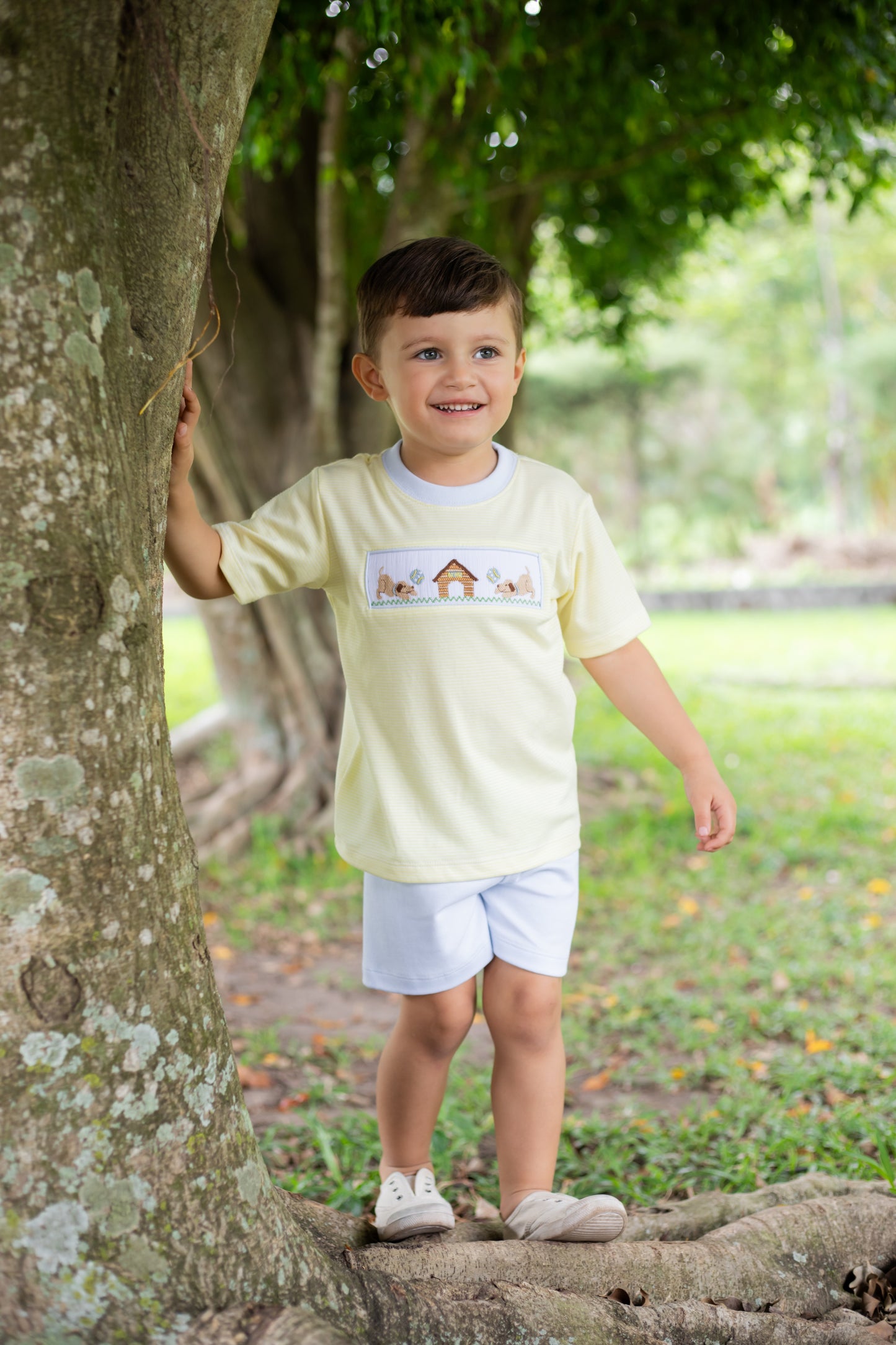 Playful Pups Smocked Short Set