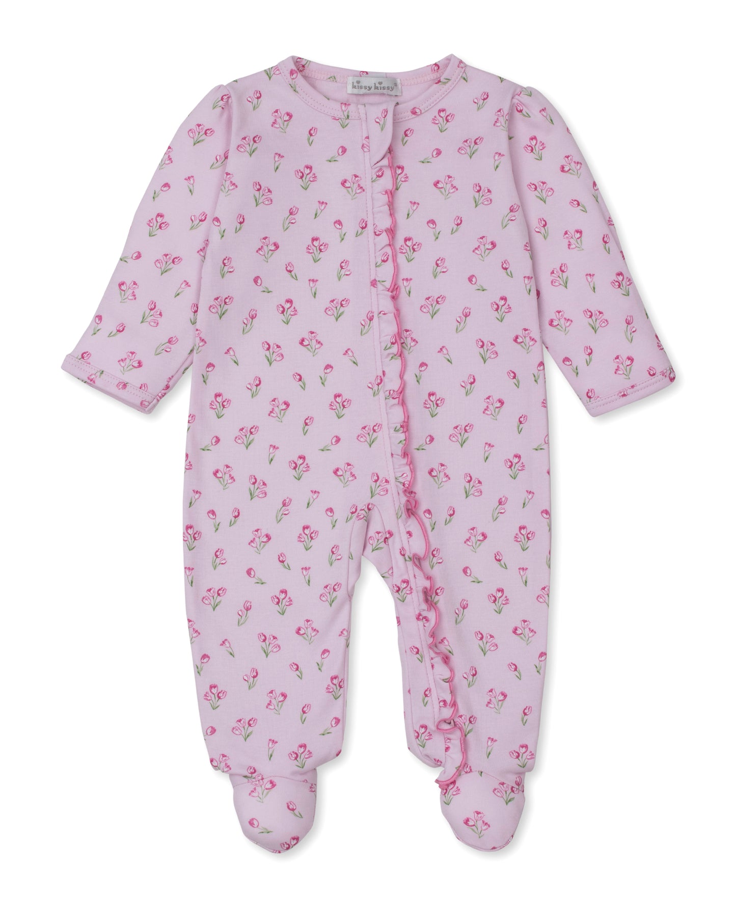 Timeless Tulips Pink Zipper Footie