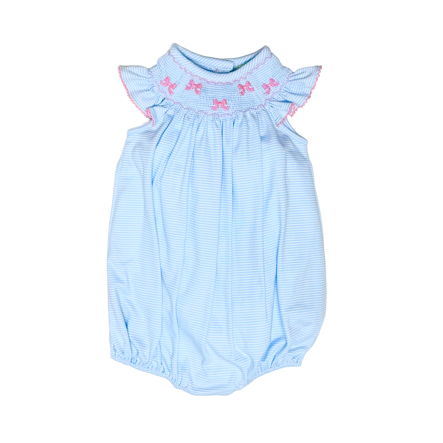 Eloise Bow Smocked Bishop Bubble-Knit