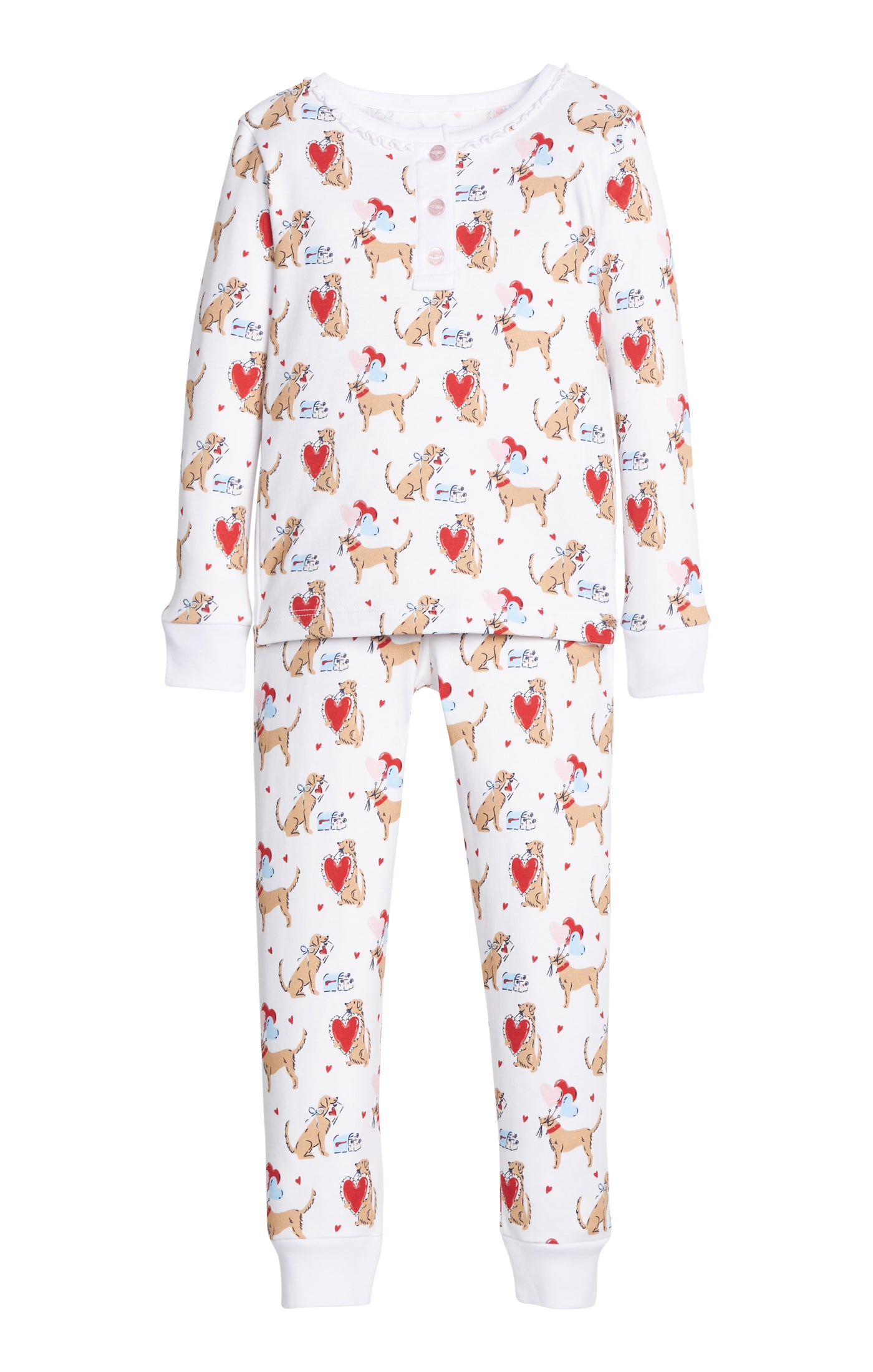 I "Woof" You-Girl's Ruffled Printed Jammies