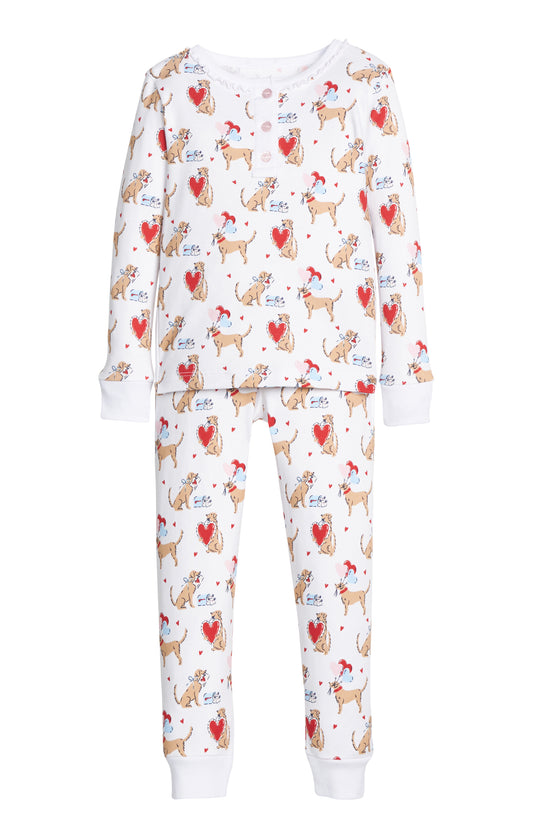 I "Woof" You-Girl's Ruffled Printed Jammies