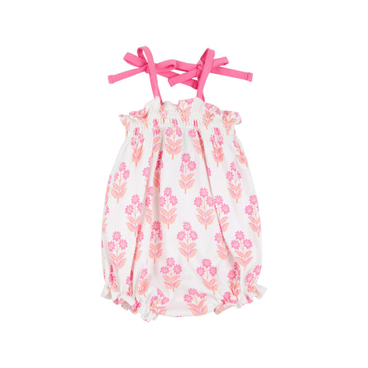 Rosey Romper-Bridgetown Harbour Hand Block