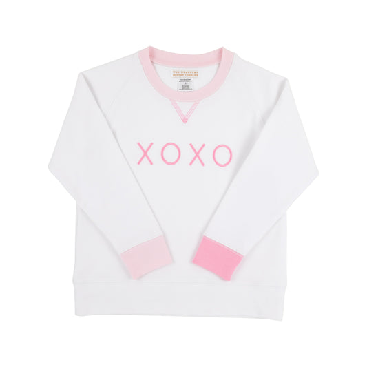 Cassidy Comfy Crewneck-XOXO Hamptons Hot Pink