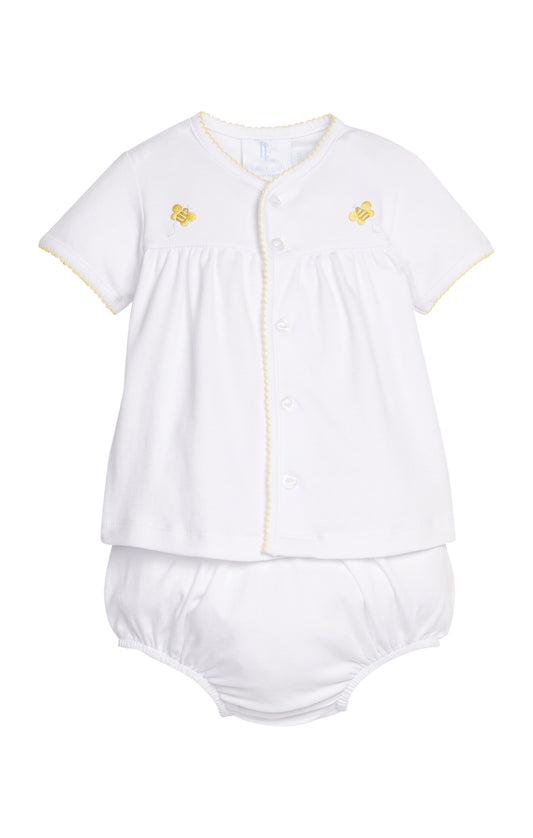 Pinpoint Layette Knit Set-Baby Bee