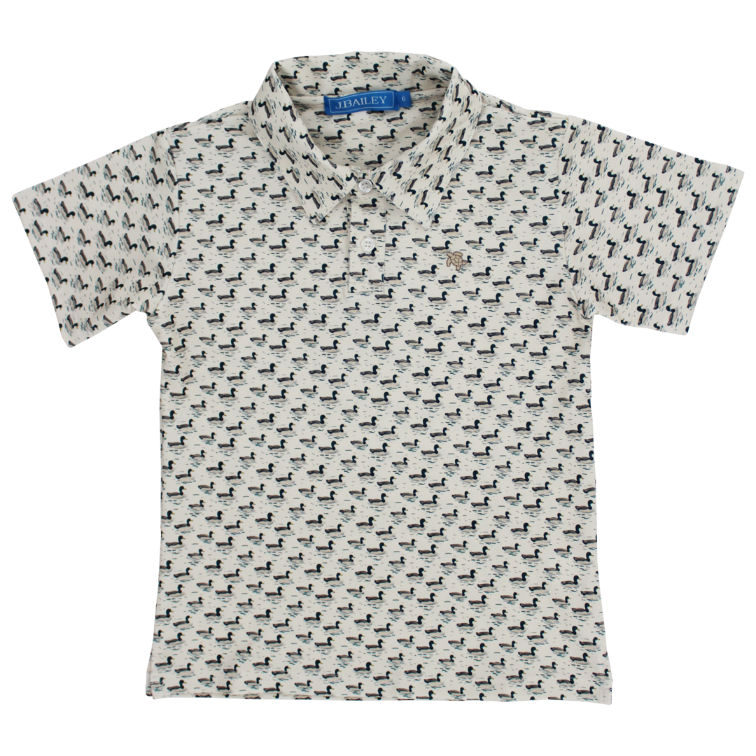 Short Sleeve Performance Polo-Mallard Print