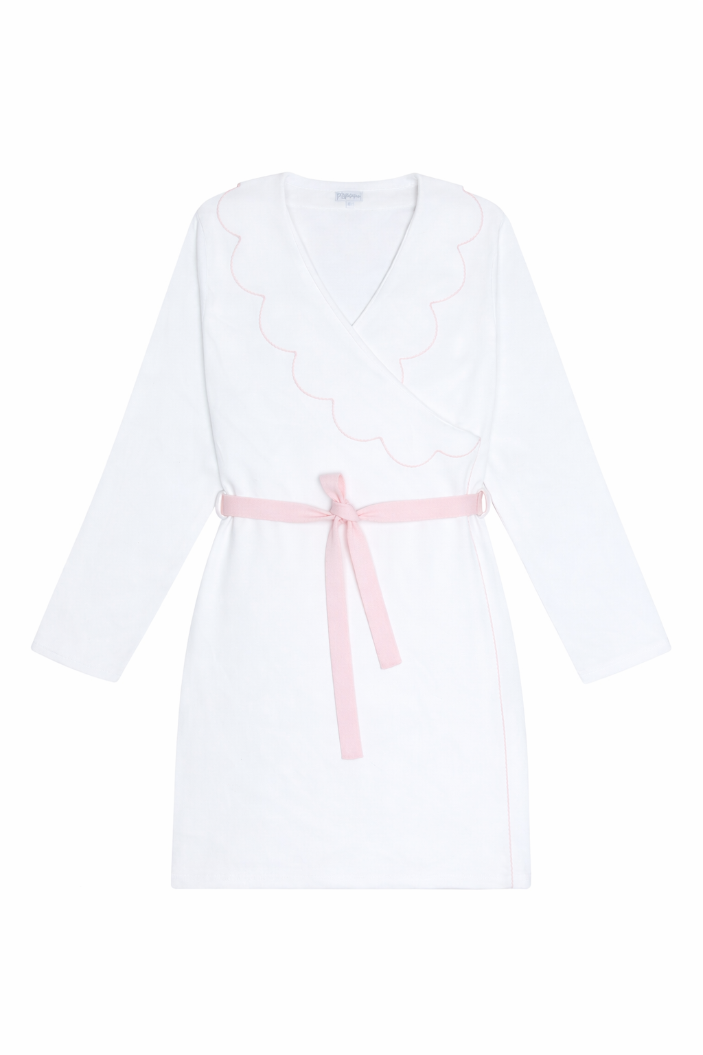 Nella Women's Robe-Pink Picot Trim