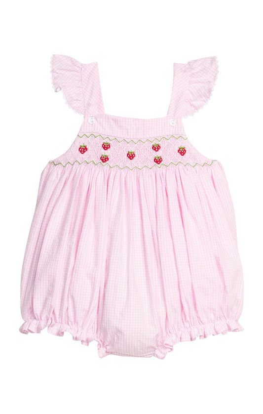 Smocked Lizzy D Bubble-Strawberries